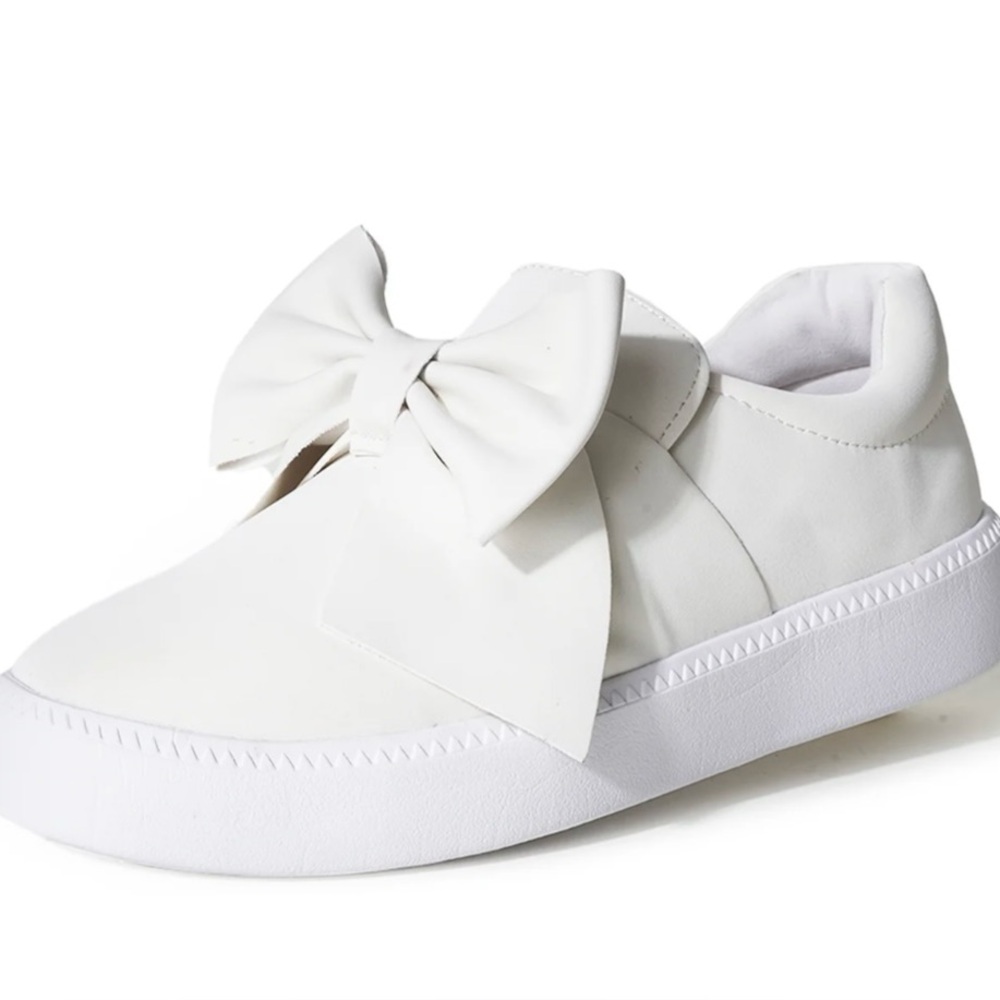 J. Adams White Bow Slip-On Sneakers (new without box)